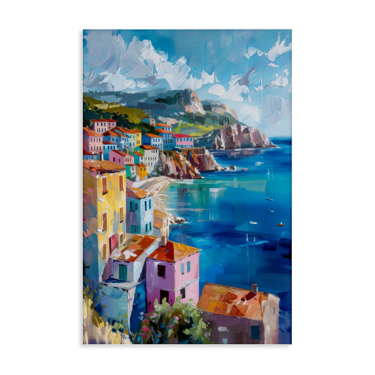 Stupell Industries View Over Coastal Town Canvas Design by LSR Design Studio